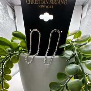 Christian Siriano NWT Silver-Tone Crystal Dangle Earrings